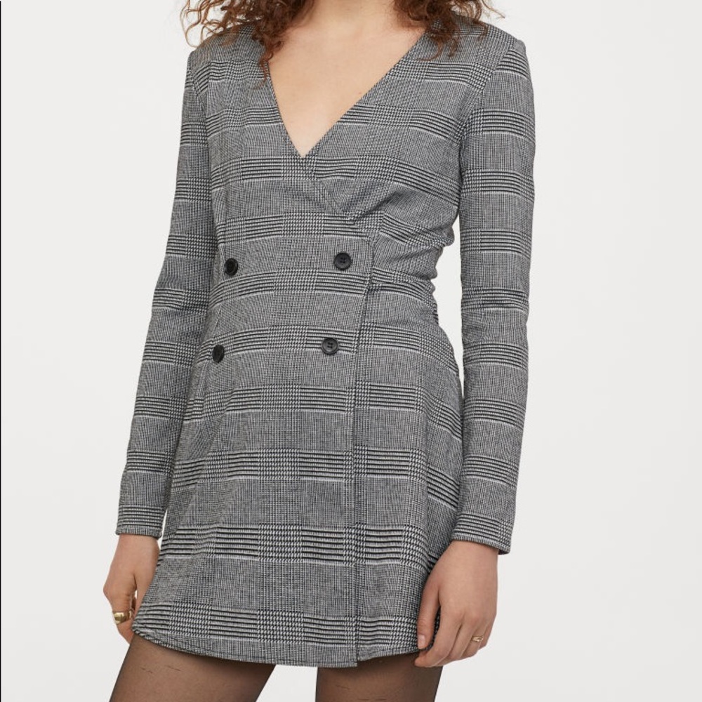 Houndstooth V-neck Jumpsuit